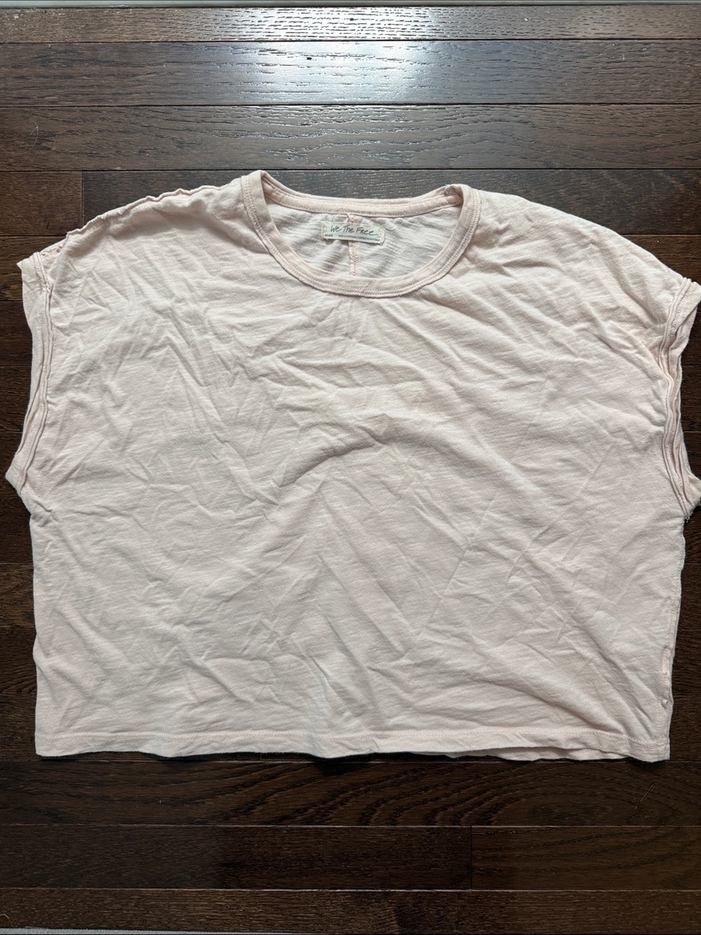 We The Free Boxy Crop Tee in Pale Pink